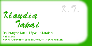 klaudia tapai business card