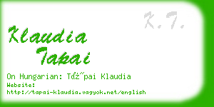 klaudia tapai business card